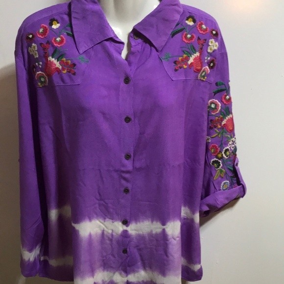 OSO Casuals Flowered Top - NWT 1X - Picture 1 of 8